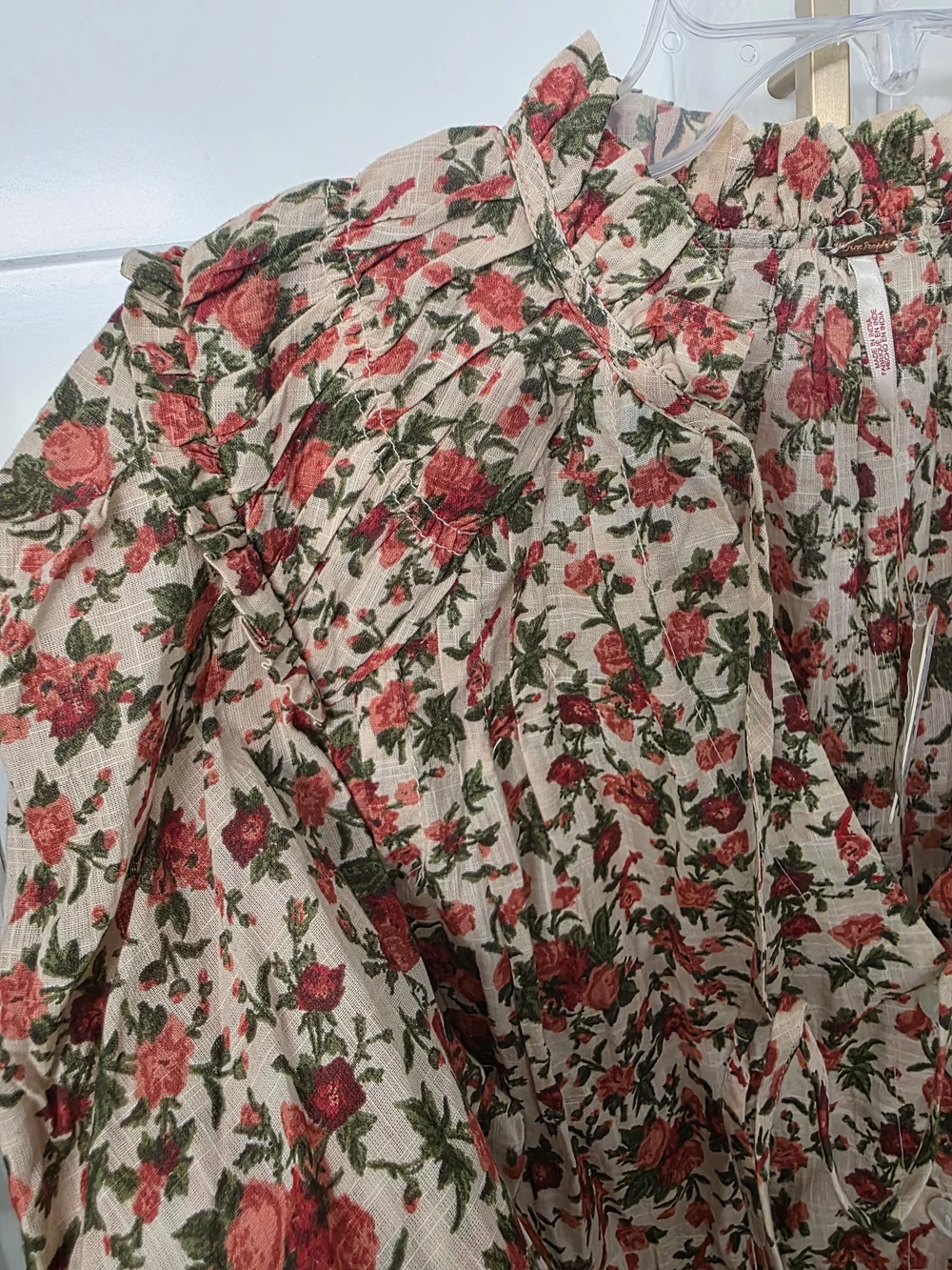 Free People Meant To Be Blouse with Orange Floral Print